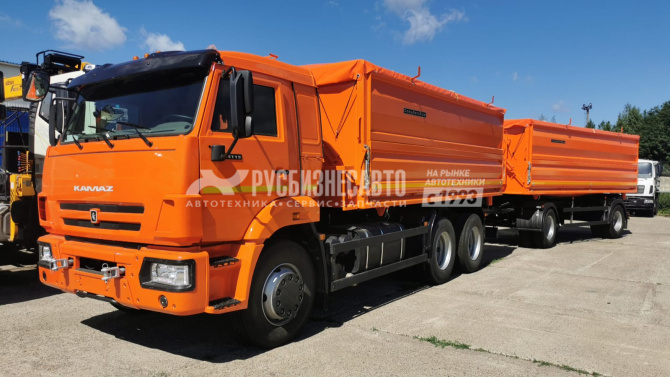 Купить СпецАвтоКам КАМАЗ 689011 самосвал 3-х сторонний 6100мм с пологом+тентом и площадкой на 65115-4094-56 в компании Русбизнесавто - изображение 0