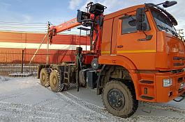 Седельный тягач с КМУ Камаз 65225 6х6, б/у(2023г;11 712) (0003) Сбер комиссия