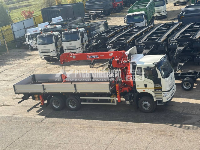 Купить КМУ FAW 3250 (6*4, 390л.с., Евро-5) + KANGLIR KS2056H верх.упр. + борт алюминий 8,0м. в компании Русбизнесавто - изображение 1