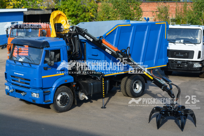 Купить КМУ Ломовоз КАМАЗ-43253-2010-69 (Евро-5), кузов 20 куб., КМУ Р60М, захват ГЛ-5 в компании Русбизнесавто - изображение 1