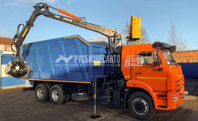 Купить КМУ Ломовоз КАМАЗ-65115-3094-48 (Евро-5), кузов 30 куб., КМУ Р97М, захват ГЛ-6М в компании Русбизнесавто - изображение 0