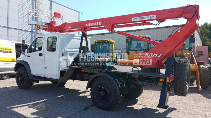 Купить АГП КЭМЗ ТА-18 на шасси ГАЗ-C42A43 (4х4), двухрядка, стрела вперед, поворотная люлька в компании Русбизнесавто - изображение 1