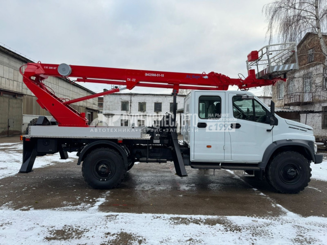 Купить АГП КЭМЗ ТА-22 на шасси ГАЗ-C42A43-103В (Евро-3, 4х4), двухрядка, стрела вперед в компании Русбизнесавто - изображение 1