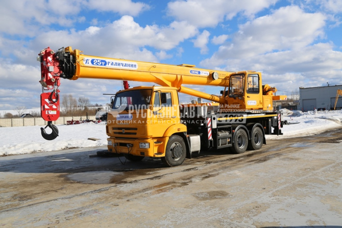 Купить КС 55713-1В-4 автокран 25т. с гуськом доп. прот. 4,5 т.  (КАМАЗ-65115) ОВОИД в компании Русбизнесавто - изображение 1
