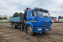 КМУ КАМАЗ 65117 (Евро-4) +FASSI F215+ борт сталь 6,8м. б/у (2017г. пробег 313 411 км.) (0176)