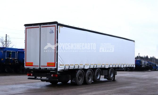 Купить ТОНАР Т4-13V (97883) п/п шторный, 4 разнесенные оси, две подьемные, L=13,6 м, V=91,4м3, стаканы в компании Русбизнесавто - изображение 1