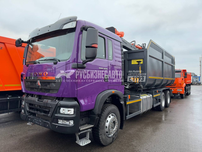 Купить КМУ Ломовоз HOWO T5G ZZ1257V534GE1 (6*4, 400л.с., кузов Half-Pipe 32 куб., Р97-04М, захват ГЛ-6М в компании Русбизнесавто - изображение 0