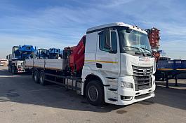 КМУ КАМАЗ 65658-1764-49 (Евро-5) + ИНМАН ИМ-320 нижн.упр. + борт алюминий 7,8м. + доп.опоры