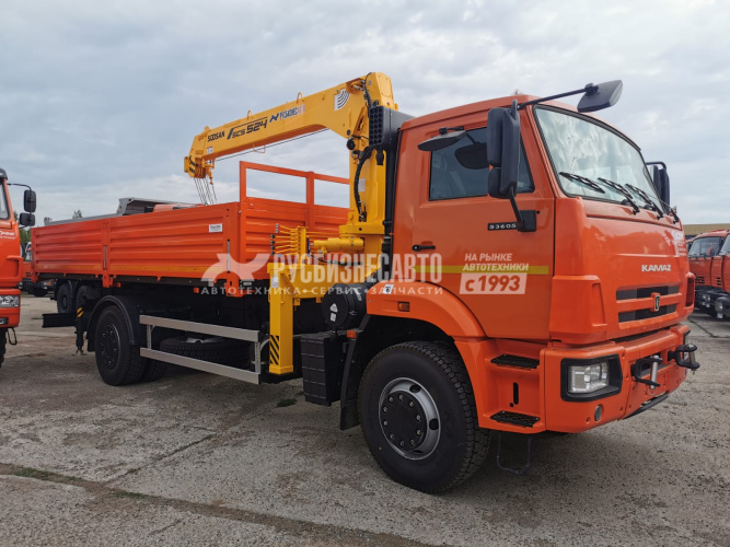 Купить КМУ КАМАЗ 53605-4950-56 (Евро-5) + SOOSAN SCS524 нижн.упр. + борт сталь 6,2м. + доп.опоры в компании Русбизнесавто - изображение 0
