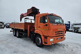 КМУ КАМАЗ 65115 (Евро-5) KANGLIM KS2057H верх.упр. борт 6,2м.б\у (2022 г.в. 45 472 км 3007мч)(0520)