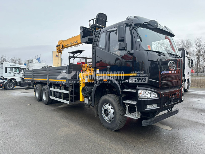 Купить КМУ FAW 3252 (6*6, двускат, Евро-5) + SOOSAN SCS866LS верх.упр. + серт.корзина. + борт сталь 8,0м. в компании Русбизнесавто - изображение 1