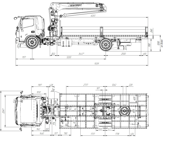 Купить КМУ DONGFENG C120L + SOOSAN SCS524 нижн. упр. + борт алюминий 6200*2550*600мм. + доп.опоры РМЗ в компании Русбизнесавто - изображение 1