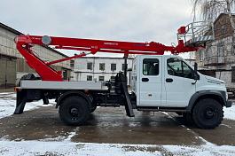 АГП КЭМЗ ТА-22 на шасси ГАЗ-C42A43-103В (Евро-3, 4х4), двухрядка, стрела вперед, поворотная люлька