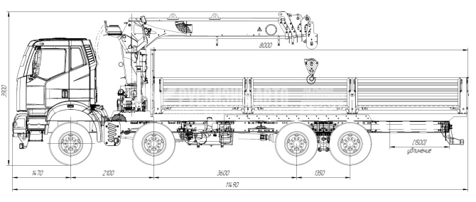 Купить КМУ FAW 3310 (8*4, Евро-5) + DongYang SS1926II верх.упр. + борт сталь 8,0м. в компании Русбизнесавто - изображение 1