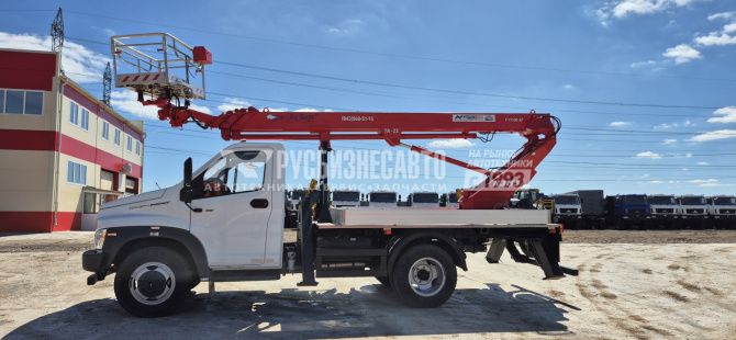 Купить АГП КЭМЗ ТА-22 на шасси ГАЗ-C41R13-106В (Евро-3, 4х2), однорядка, стрела вперед, поворотная люлька в компании Русбизнесавто - изображение 4