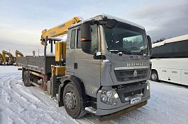 Бортовой HOWO T5G 4х2 с КМУ XCMG SQS200RU-6 б/у (2023 г.в., 35 598 км.) (0394)