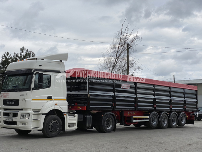 Купить ТОНАР 9989 п/п бортовой зерновоз, 4-оси, пневмо, V-60м3, откидные люка, распашные ворота. в компании Русбизнесавто - изображение 1