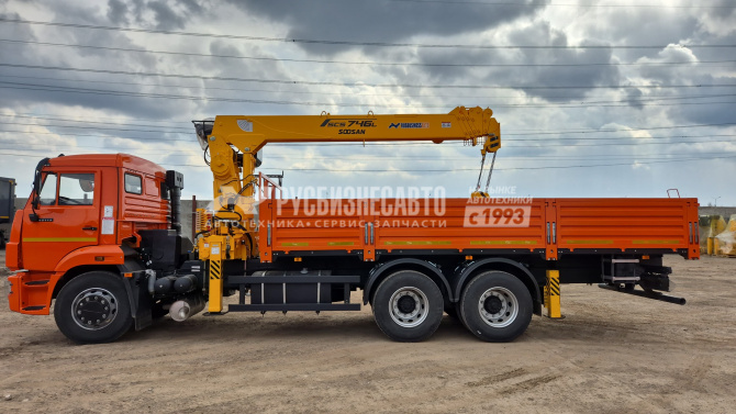 Купить КМУ КАМАЗ 65115-606058-48 (Евро-5) + SOOSAN SCS746L верх.упр. + борт сталь 6,6м. в компании Русбизнесавто - изображение 0