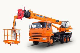 Подъемник на автокране ПКС-55713-1К-3 на шасси КАМАЗ-65115