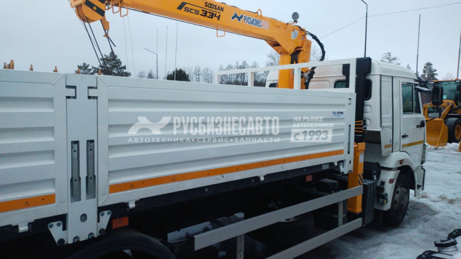 Купить КМУ КАМАЗ 4308-3084-69 (Евро-5) + SOOSAN SCS334 нижн. упр. + борт сталь 6,2м. в компании Русбизнесавто - изображение 3