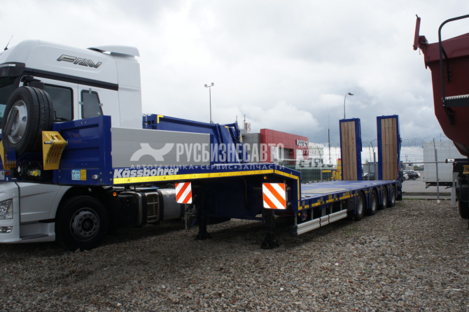 Купить Полуприцеп трал Kassbohrer LOWBED (ISO PAKCS), 4 оси раздвижной 9 градусов аппарели в компании Русбизнесавто - изображение 5