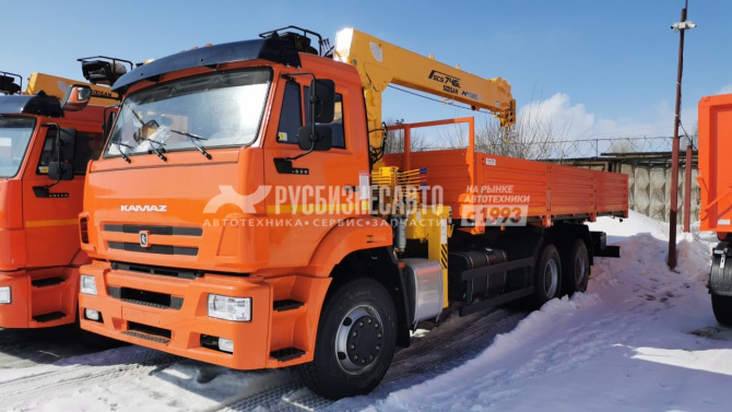 Купить КМУ КАМАЗ 6520-23072-53 (Евро-5) + SOOSAN SCS746L верх.упр. + борт сталь 7.2м. в компании Русбизнесавто - изображение 1