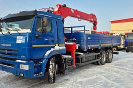 КМУ КАМАЗ 65117-3010-48 (Евро-5) + HANGLIM KS1256G2 верх.упр. + борт сталь 6,8м.