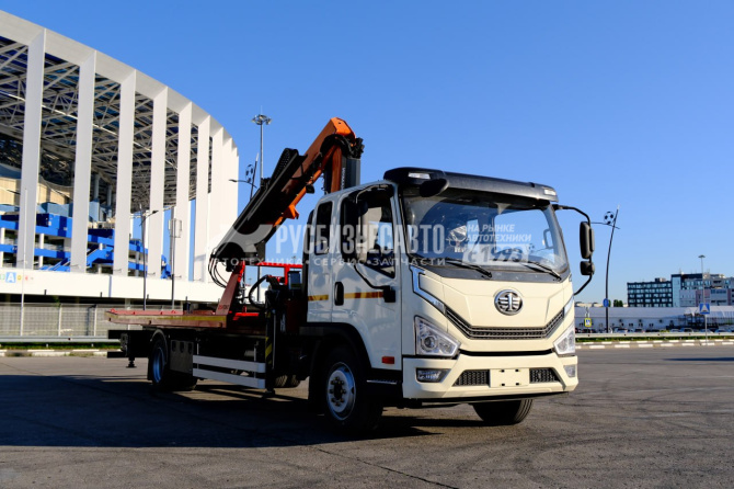 Купить Эвакуатор сдвижной на базе шасси FAW Tiger 6G 12т + КМУ ИНМАН 175Т  в компании Русбизнесавто - изображение 0