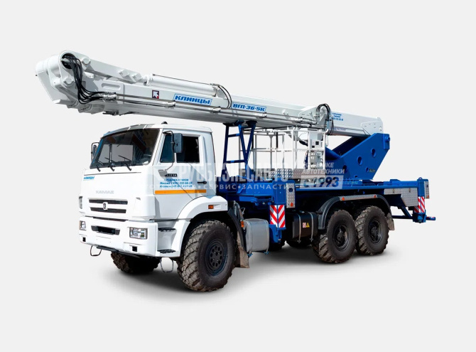 Купить АГП КЛИНЦЫ АГП-36-5К (36м.) на шасси КАМАЗ-43118, однорядка, стрела вперед в компании Русбизнесавто - изображение 1