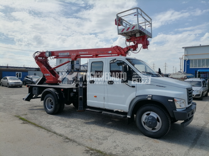 Купить АГП КЭМЗ ТА-18 на шасси ГАЗ-C42R33-106В (Евро-3, 4х2), двухрядка, стрела вперед, поворотная люлька в компании Русбизнесавто - изображение 0