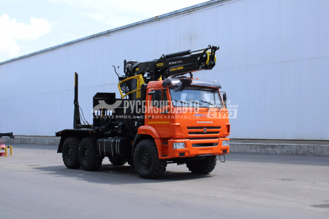 Купить КМУ Лесовоз КАМАЗ 43118-23027-50 (Евро-5, без спалки) + КМУ ВМ10-74 за кабиной в компании Русбизнесавто - изображение 1