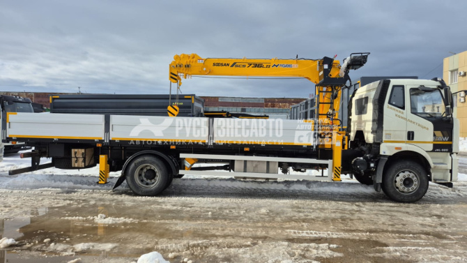 Купить КМУ FAW J6L (4*2, 320л.с., Евро-5) + SOOSAN SCS736LII верх.упр. + борт алюминий 7,6м. АМ в компании Русбизнесавто - изображение 1