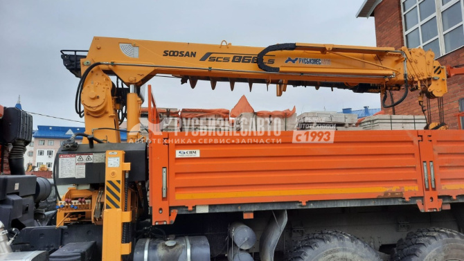 Купить КМУ КАМАЗ 43118-23027-50 + SOOSAN SCS866LS+бур 400мм.+борт ст.6.2м. б/у (2021г., 7 000 км., 250 м/ч) в компании Русбизнесавто - изображение 7