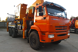 АГП HANSIN 45м.высота, 400кг. г/п на КАМАЗ 43118-3971-48 (со спалкой), стрела назад