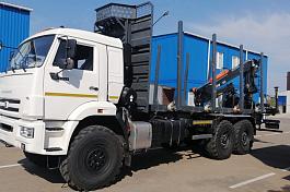 КМУ Сортиментовоз КАМАЗ 43118-73092-50 (Евро-5, со спалкой) + КМУ Р97М на заднем свесе