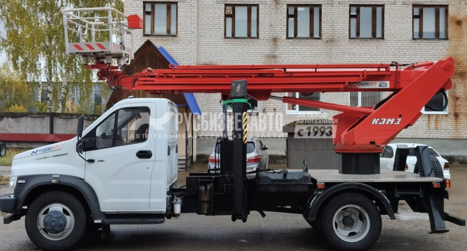 Купить АГП КЭМЗ Т-24 на шасси ГАЗ-C41R13-106В (Евро-3, 4х2), однорядка, стрела вперед, поворотная люлька в компании Русбизнесавто - изображение 0