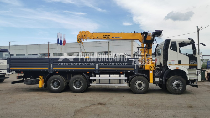 Купить КМУ FAW 3310 (8*4, 420л.с., Евро-5) + SOOSAN SCS746L верх.упр. + борт сталь 8,0м. в компании Русбизнесавто - изображение 2