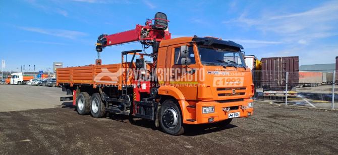 Купить КМУ КАМАЗ 65115 (Евро-5) + HRS 216 + борт сталь 6,8м. б/у (2023г. пробег 22 941 км.) (0610) в компании Русбизнесавто - изображение 0