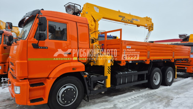 Купить КМУ КАМАЗ 65115-3094-48 (Евро-5) + SOOSAN SCS746L верх.упр. + борт сталь 6,6м. в компании Русбизнесавто - изображение 1