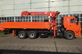 КМУ КАМАЗ 65115-3094-48 (Евро-5) + KANGLIM KS1256GII верх.упр. + борт сталь 6,2м.