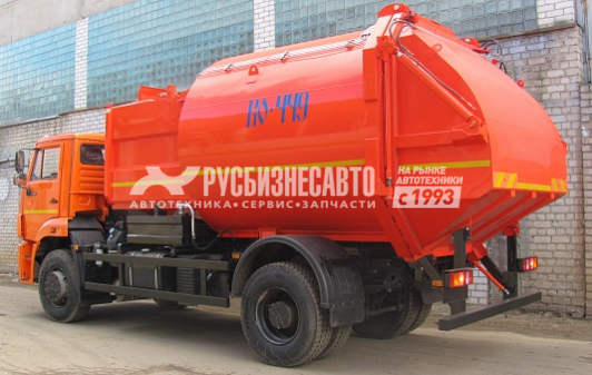 Купить КО-449-05 на шасси КАМАЗ-53605-3950-48 Мусоровоз бок. загрузка унив. захват в компании Русбизнесавто - изображение 1