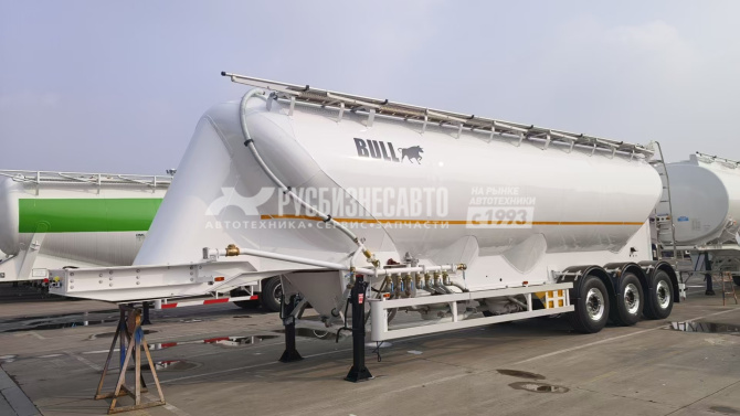 Купить ППЦ материаловоз (мука, комбикорм)  BULL (45 м3, 3 отс., алюминий, 3 оси SAF, WABCO, без компр.) в компании Русбизнесавто - изображение 1