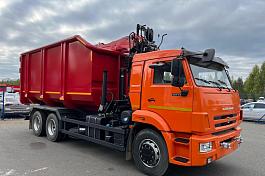 КМУ Ломовоз КАМАЗ-65115-3094-48 (Евро-5), кузов 30 куб. ТК Лифт, Велмаш ВМ10-74М, захват RG-25