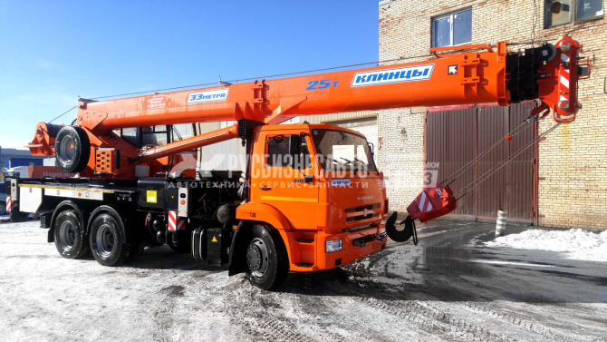 Купить КС 55713-1К-4В автокран 25т. с гуськом и доп. противовесом 4,5 т.(КАМАЗ-65115) ОВОИД в компании Русбизнесавто - изображение 1