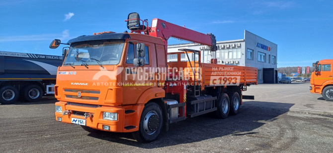Купить КМУ КАМАЗ 65115 (Евро-5) + HRS 216 + борт сталь 6,8м. б/у (2023г. пробег 22 941 км.) (0610) в компании Русбизнесавто - изображение 1