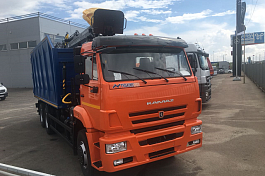КМУ Ломовоз КАМАЗ-6520-23072-53 (Евро-5), кузов 30 куб., КМУ Р97М, захват ГЛ-6М