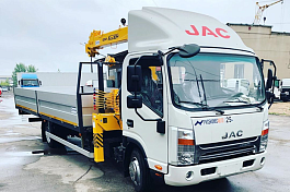 КМУ JAC N80 (Евро-5) + SOOSAN SCS334 нижн.упр.,борт алюм.6,2*2,55*0,6м.