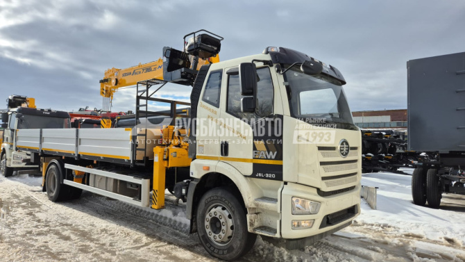 Купить КМУ FAW J6L (4*2, 320л.с., Евро-5) + SOOSAN SCS736LII верх.упр. + борт алюминий 7,6м. АМ в компании Русбизнесавто - изображение 0