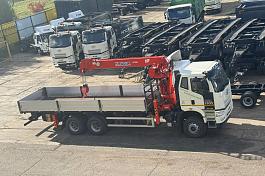 КМУ FAW 3250 (6*4, 390л.с., Евро-5) + KANGLIR KS2056H верх.упр. + бур 400мм. + борт алюминий 8,0м.