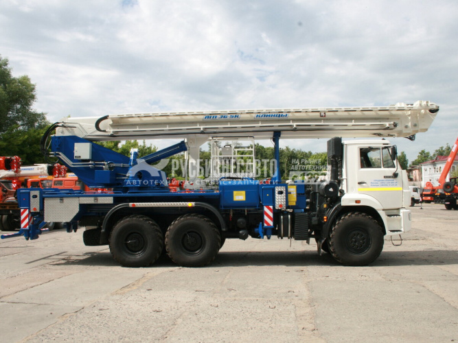 Купить АГП КЛИНЦЫ АГП-36-5К (36м.) на шасси КАМАЗ-43118-50, однорядка, стрела вперед в компании Русбизнесавто - изображение 1
